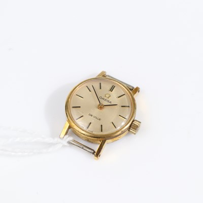Lot 340 - A lady's Omega De Ville gold plated manual...