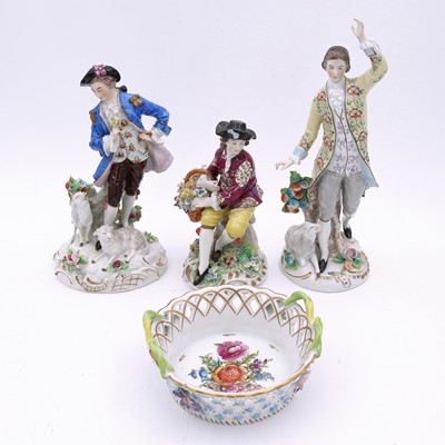 Lot 111 - A Sitzendorf porcelain figure of a gentleman,...