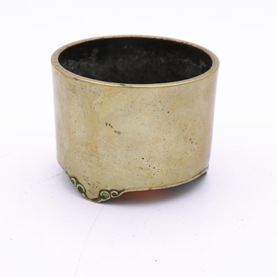 Lot 112 - A Chinese polished bronze censer, of circular...