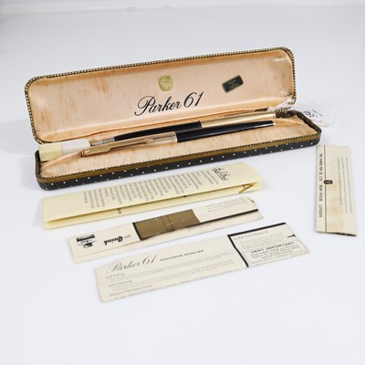 Lot 350 - A cased Parker 61 fountain pen with original...