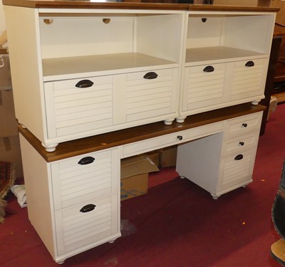 Lot 691 - A white wood and stained hardwood topped...
