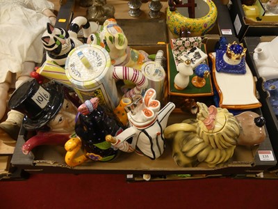 Lot 135 - A collection of novelty teapots, to include a...