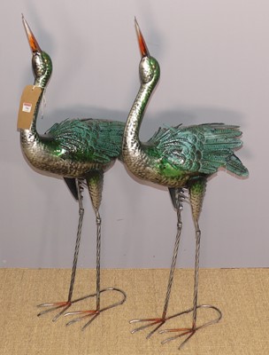 Lot 708 - A pair of contemporary pressed metal and...