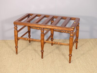 Lot 715 - A Victorian mahogany and beech luggage seat,...