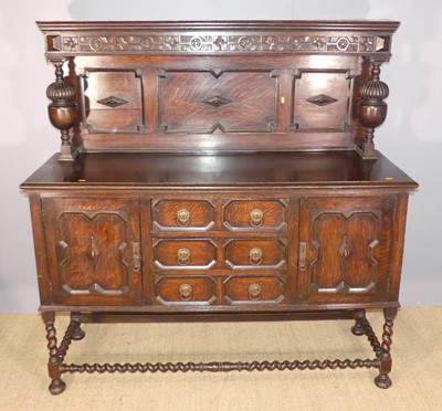 Lot 726 - An early 20th century Jacobean style oak...