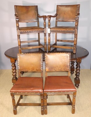 Lot 728 - An early 20th century barley twist oak D-end...