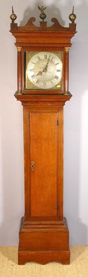 Lot 588 - An 18th century provisional oak long-cased...