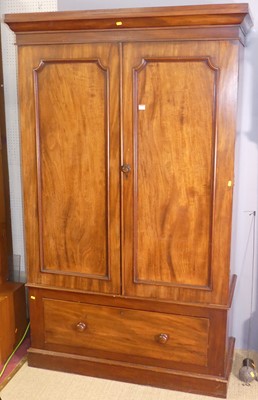 Lot 589 - A mid-Victorian mahogany double-door wardrobe,...
