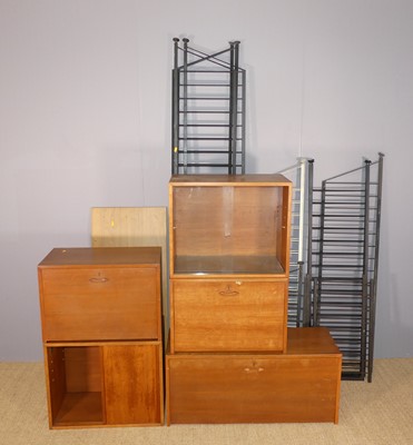 Lot 590 - A collection of 1970s Ladderax teak modular...