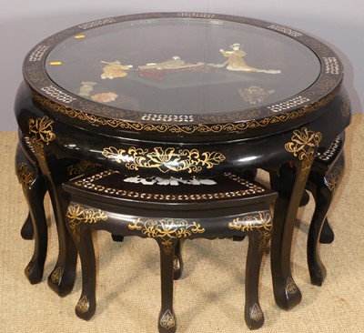 Lot 735 - A contemporary Chinese black lacquered...