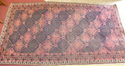 Lot 742 - A Turkish woollen red and black ground Oushak...