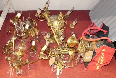 Lot 568 - A collection of gilt metal hanging lights