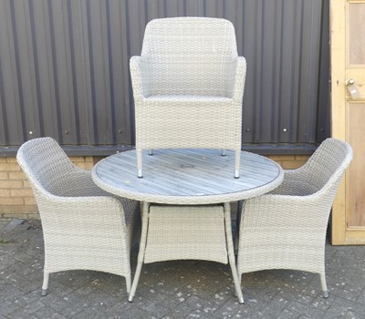 Lot 752 - A contemporary Bramblecrest rattan patio suite,...
