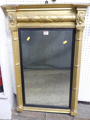 Lot 600 - A Regency period giltwood mirror, the mirror...
