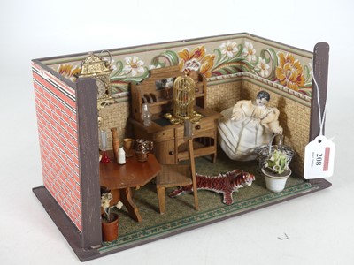 Lot 208 - A doll's house kitchen diorama, featuring a...