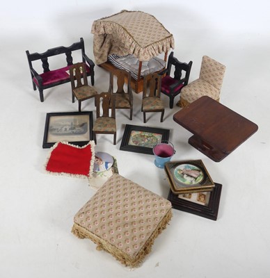 Lot 221 - A collection of dolls house furniture and...