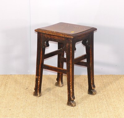 Lot 614 - An Arts and Crafts period square stool, having...