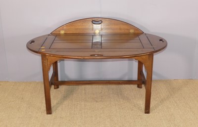 Lot 656 - A contemporary mahogany and flush brass hinged...