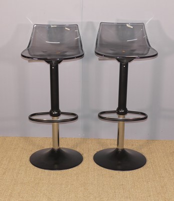 Lot 671 - A pair of contemporary perspex swivel...