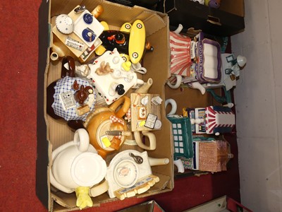 Lot 183 - A collection of novelty teapots, to include an...