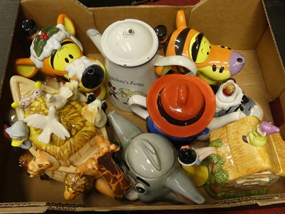 Lot 185 - A collection of novelty teapots, to include a...