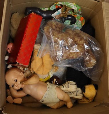 Lot 256 - Three boxes containing various vintage stuffed...