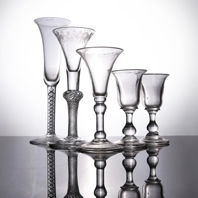 Lot 45 - A 19th century pedestal cordial glass, having...