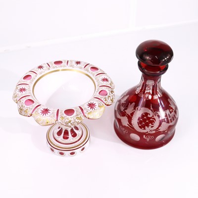 Lot 40 - A late 19th century Bohemian overlaid glass...