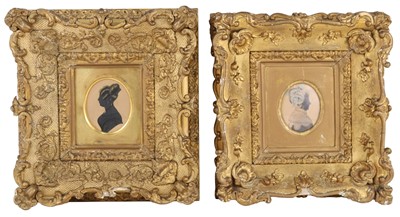 Lot 165 - A pair of Victorian profile portrait...
