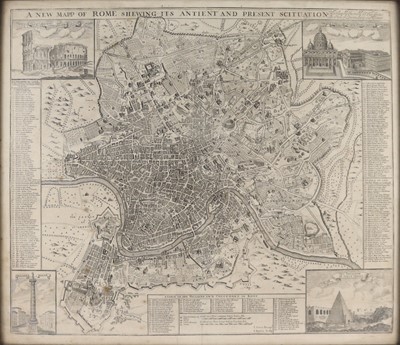 Lot 161 - John Senex & John Harris - A New Mapp of Rome...