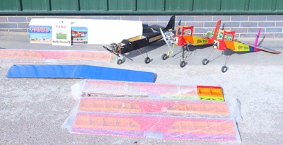 Lot 266 - Three large-scale remote-controlled balsa wood...