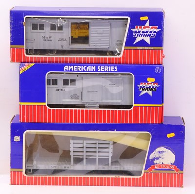 Lot 730 - Three USA trains G gauge 45mm wagons,...