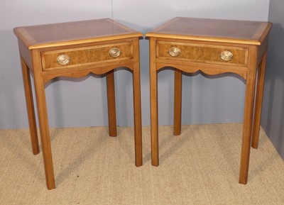 Lot 234 - A pair of walnut and burr walnut side...