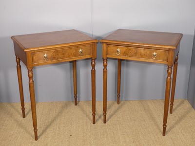 Lot 217 - A pair of walnut and burr walnut side...