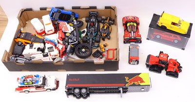 Lot 54 - One tray containing various Lego built models,...