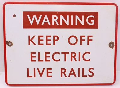 Lot 310 - 1980s enamel railway sign reading "Warning...