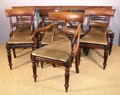 Lot 231 - A set of eight George IV mahogany dining...