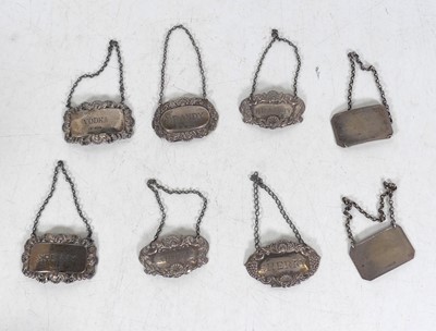 Lot 286 - A collection of 20th century silver decanter...