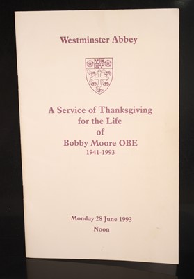 Lot Bobby Moore O.B.E., an order of service for...