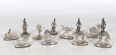 Lot 274 - A cased set of eight Malaysian silver...