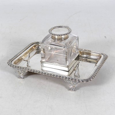 Lot 272 - An Edwardian silver presentation desk stand...