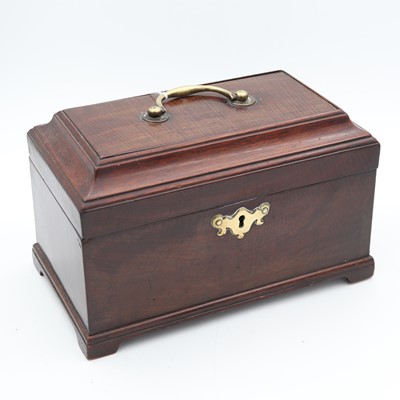 Lot 14 - A George III mahogany tea caddy, the moulded...