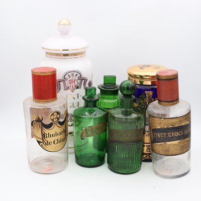 Lot 23 - Seven various glass chemists' jars, to include...