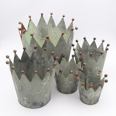 Lot 34 - A graduated set of five galvanised metal...