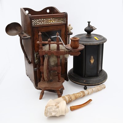 Lot 36 - An Edwardian oak smoker's cabinet, h.32cm;...