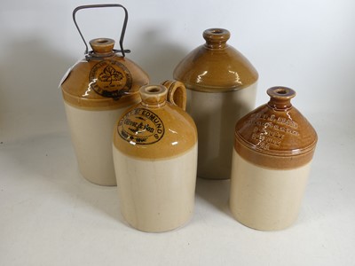 Lot 43 - A group of four salt-glazed stoneware jars, to...