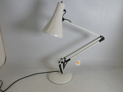 Lot 45 - A white Anglepoise table lamp, of hinged and...