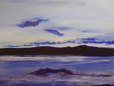 Lot 506 - Dennis Nash (b-1947) - Coastal scene at sunset,...