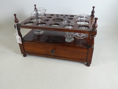 Lot 51 - A Victorian mahogany bottle stand, the upper...