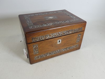 Lot 52 - A mid 19th century rosewood and mother of...
